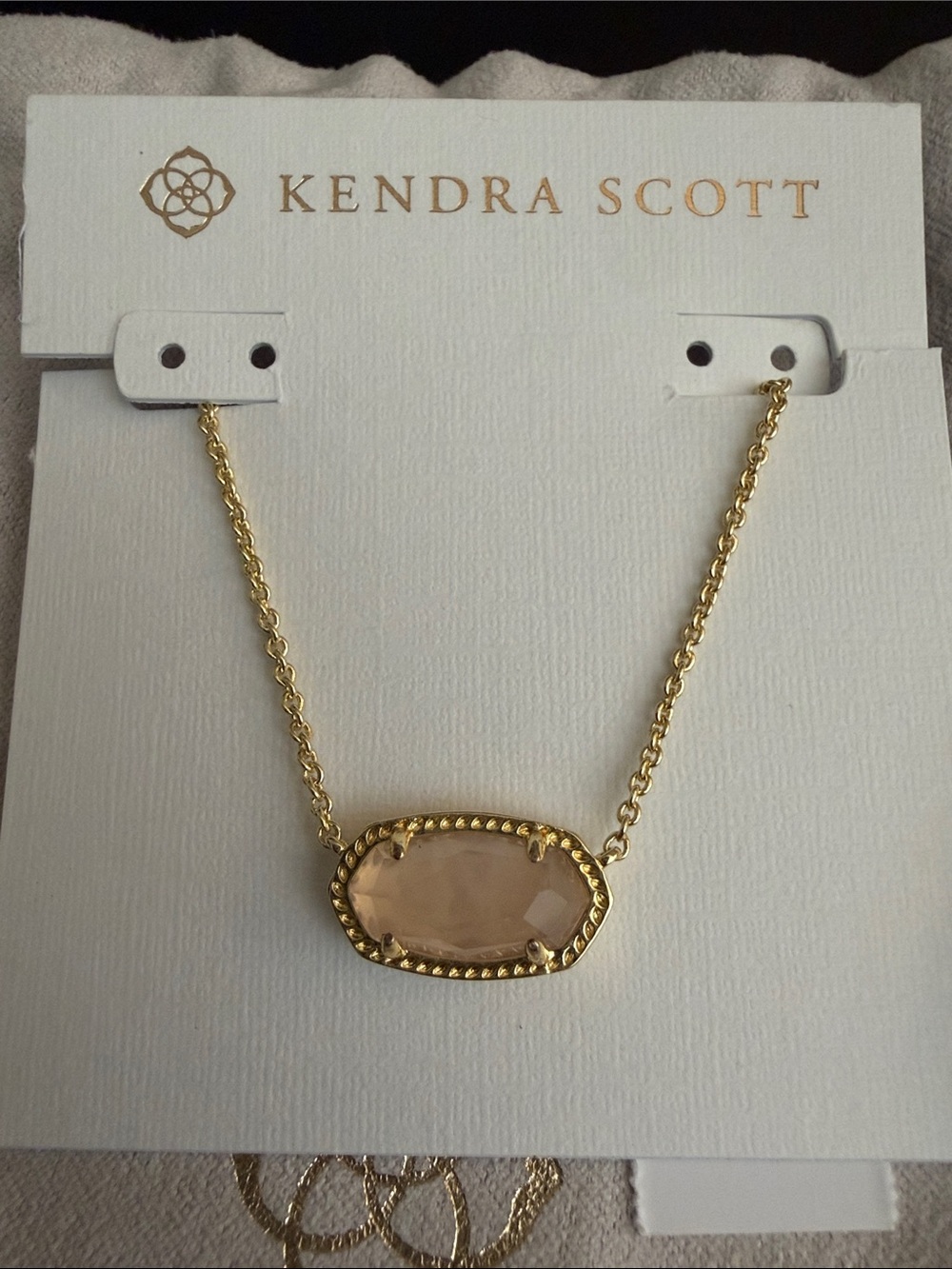 Kendra Scott Elisa Gold and Blush Pink Necklace, with tags and pouch - Picture 4 of 4